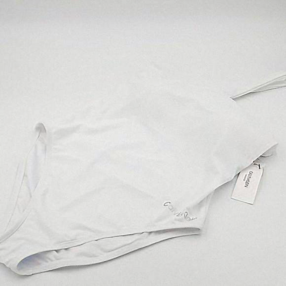Calvin Klein‎ One-Shoulder One-Piece Swimsuit White 10